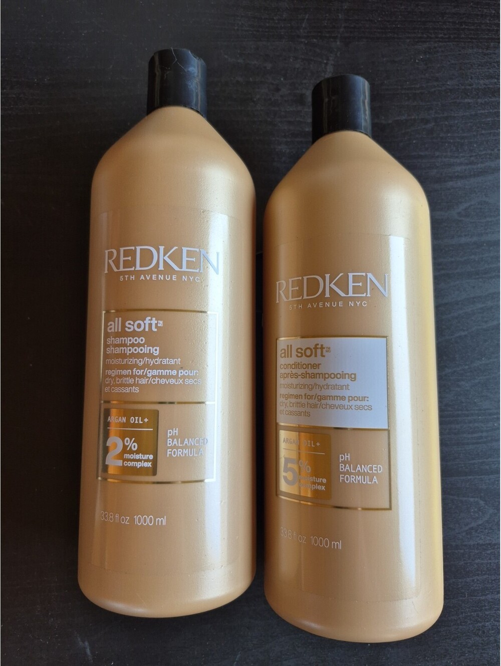 Redken All Soft Shampoo & Conditioner Liter 33.8 fl oz - DUO -